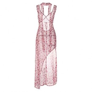 2024 conception été femmes vêtements Floral femmes <span class=keywords><strong>robe</strong></span> sangle sangle col en V à volants fente dames <span class=keywords><strong>robe</strong></span> Midi pour adolescentes - Product Image 4