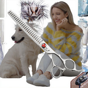 Tijeras portátiles para el cuidado de mascotas de 7,5 pulgadas, tasa de adelgazamiento de 70% para recorte de pelo de perro, Material de acero inoxidable - Product Image 3