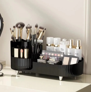 Caja de almacenamiento de cosméticos, caja de almacenamiento giratoria de escritorio de gama alta, estante de almacenamiento de maquillaje de estilo Simple multifuncional de gran capacidad - Product Image 2