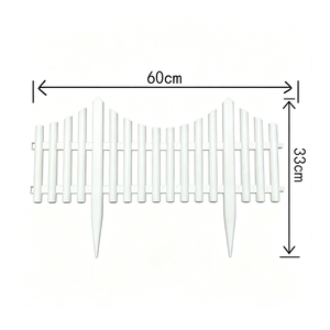 Sunsbuild Interlocking White Plastic Picket Garden <b>Fence</b> Spiked <b>Border</b> Edging Panel for Outdoor Lawn Flower Bed Yard - Product Image 5