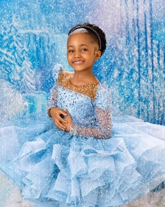 Abiti da damigella d'onore azzurri per matrimoni, abiti da cerimonia per bambine, abiti da festa di compleanno, <span class=keywords><strong>vestito</strong></span> da principessa per neonate - Product Image 2
