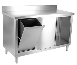 Armario de Cocina Resistente de Acero Inoxidable con 1 Contenedor de Basura |   Equipo de Cocina Comercial para Restaurantes, Hoteles y Hogares - Product Image 3