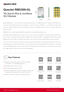Quectel RM530N-GL โมดูล M2คลื่น Sub6 mmwave 5G แถบสากล NSA 4Gbps DL 1 4Gbps UL Industrial -40C เพื่อ85C การใช้งาน IOT embb - Product Image 5