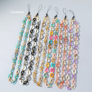 Chaîne <span class=keywords><strong>de</strong></span> téléphone portable, longue chaîne à maillons avec 10 cm, accessoires <span class=keywords><strong>de</strong></span> bijouterie, <span class=keywords><strong>collier</strong></span> acrylique coloré pour filles - Product Image 2