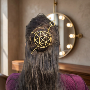 Elegant Handmade Brass Gold Plated Geometric Arrow Hair <b>Bun</b> <b>Pin</b> for Women Jewels Sana Waterproof Durable Boho Hair Accessory - Product Image 6