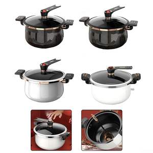 Marmite à soupe de cuisine 7L Casserole à ragoût Couvercle en verre Soupe à os Gaz Multi Function Enamel Micro Pressure Pot Cooker - Product Image 2