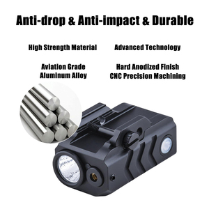 Săn Bắn Ngoài Trời Chiến Thuật Đèn Pin Với Màu Đỏ Và Màu Xanh Lá Cây Ánh Sáng <span class=keywords><strong>Laser</strong></span> An Ninh Tuần Tra Thấp Treo Đường Sắt Định Vị Cho Săn Bắn - Product Image 4