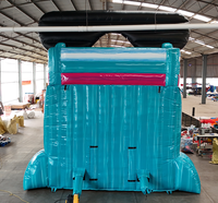 Toboggan aquatique gonflable commercial en PVC à double piste grande capacité avec piscine pour fêtes d'enfants, parcs d'aventure, personnalisable