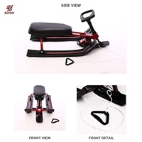 Wild Blade Luge à neige pour enfants, avec trois skis et direction, cadre en acier, plastique résistant au gel, jouet d'hiver pour l'extérieur