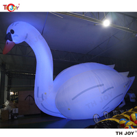 Oie cygne gonflable géante 8mH blanche avec lumière LED gonflable publicitaire personnalisable pour événements extérieurs