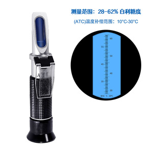 Refractómetro portátil 28-62% Brix ATC Sacarímetro para pruebas de soluciones de azúcar - Product Image 2