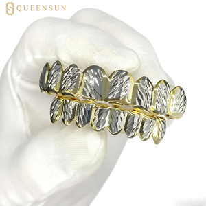 Mịn lát đá outdiamond grillz phiên bản queensun mô hình 123 5g S925 Bạc Vàng rắn <span class=keywords><strong>bezel</strong></span> thiết lập răng Unisex - Product Image 3