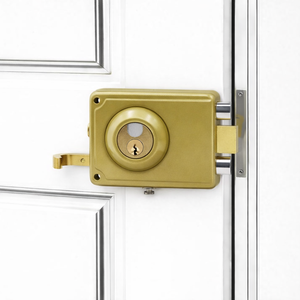 China Manufacturer Home Security Anti <strong>Thief</strong> Rim Lock Surface Mounted Deadlock Brass Latch <strong>Good</strong> Lock With Screw and Cheap Prices - Product Image 1