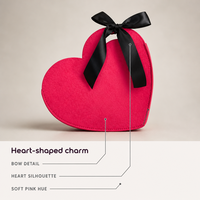 Sac à main en feutre non tissé en forme de cœur, écologique, avec logo personnalisé OEM ODM, nœud papillon mignon, 7 pouces, cadeau de la Saint-Valentin, emballage cadeau