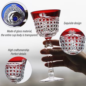 Copa de vino Europea Japón Edo Kiriko estilo tallado a mano copa de vino tinto copa de champán platillo flautas regalo de gama alta - Product Image 3