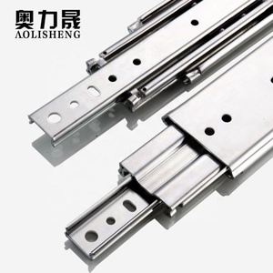 76mm de ancho 3 veces Ferrocarril rodamiento de bolas de extensión completa telescópica <span class=keywords><strong>muebles</strong></span> industrial pesado cajón ferroviario - Product Image 5