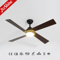 Ventilateur de plafond intelligent 1stshine 52 pouces avec commande Wi-Fi, compatible vocale, télécommande intelligente, design moderne, éclairage LED