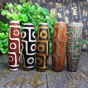 Perline naturali di agata tibetana Dzi ventuno nove occhi gioielli con perline sfuso fai da te 70mm 5 pz/pacco 1470134 - Product Image 1