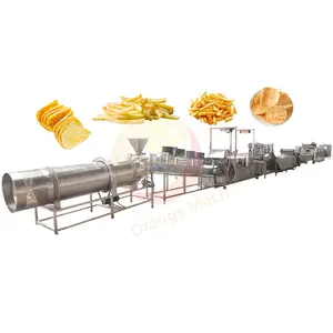 popular potato finger chips making machine half fried french fries machine / Fried potato chips production line