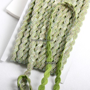 Cordon en cristal scintillant vert lime AB avec strass à dos plat, torsadé et tressé, pour accessoires DIY <span class=keywords><strong>de</strong></span> serre-têtes, chaussures, sacs et vêtements - Product Image 4