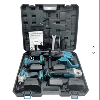 Ensemble d'outils électriques sans fil 5-en-1 sans balais, batterie au lithium, coffret rigide, construction en alliage d'aluminium, incluant une perceuse d'angle