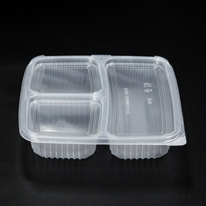 Disposable 3 Compartment Noodle Salad Takeaway Plastic Meal Prep Food <b>Containers</b> PP Material Oven/Microwave/Fridge/Freezer - Product Image 3