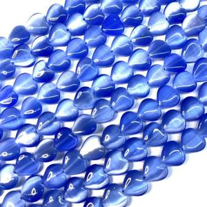 Al por mayor Cuentas de Corazón Ojo de Gato Brillantes de 4-12mm, Corazón de Doble Puff en Colores Gema Azul Claro, Verde, Rosa, Amarillo - Product Image 1