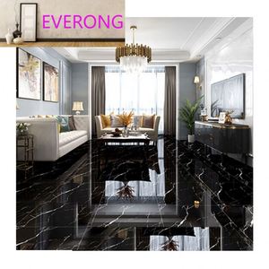 60X60 Baño de cerámica Mármol Pared Brillo Pulido Porcelana <span class=keywords><strong>Gres</strong></span> Azulejo de piso negro con vetas doradas - Product Image 3