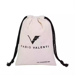 Sac à cordon personnalisé en toile de coton, petit sac cadeau en filet avec cordon, emballage personnalisé avec logo en coton - Product Image 2