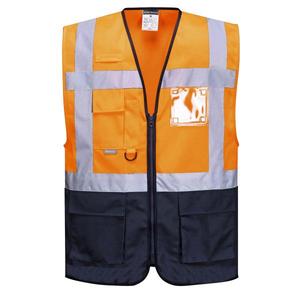 PORTWEST - C476ONRM Warsaw Executive chaleco naranja/Azul Marino-EAN 5036108215034 ROPA DE TRABAJO DE LA HI-VIS - Product Image 1