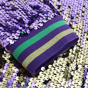 Mardi Gras veste vêtements pour femmes couleur bloc fermeture éclair avant <span class=keywords><strong>manteau</strong></span> décontracté col rond à manches longues veste à paillettes pour automne hiver - Product Image 6