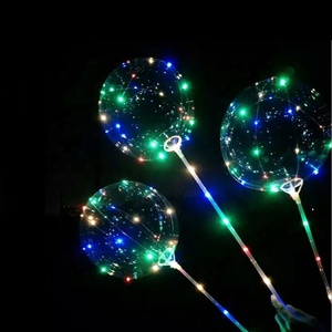 Toptan şişme geniş ağız temizle <span class=keywords><strong>Led</strong></span> ışık yanıp Bobo kabarcık aydınlık Light Up Bobo balonlar ile sopa - Product Image 4