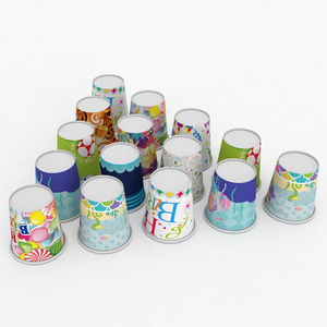 Vasos de Papel Desechables de 9 Onzas con Diseño Floral de Unicornio, Artículos para Fiestas, Vasos Apilables para Bebidas - Product Image 3
