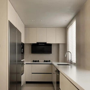 Gabinetes de estilo simple y liso personalizados para toda la casa, pequeños espacios para el hogar, gabinetes de troncos para ollas saludables integrados, amplio almacenamiento - Product Image 1