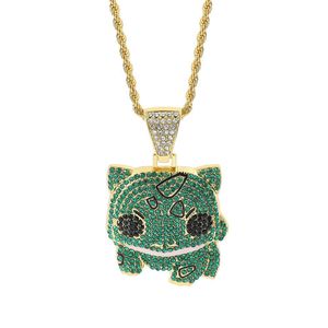 Collier pendentif <span class=keywords><strong>Pokémon</strong></span>, design entièrement en zircon, Charmander, Squirtle, style hip-hop, style old money, parfait pour les sweats à capuche - Product Image 2