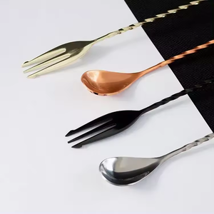 스테인레스 스틸 클래식 바텐더 바 칵테일 트위스트 믹싱 Stirrin 스푼 포크 트위스트 믹싱 스푼 - Product Image 2