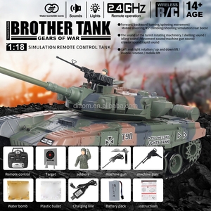 Modèle de <span class=keywords><strong>char</strong></span> d'assaut T90 <span class=keywords><strong>russe</strong></span> RC 1/18 2.4G 20 canaux avec fonction de tir et effet de fumée - Product Image 2