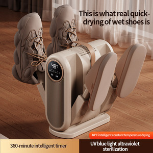 Séchoir à chaussures électrique portable et pliable à 4 bras pour la maison et le dortoir, avec lumière UV désodorisante et séchage rapide, avec minuterie - Product Image 2