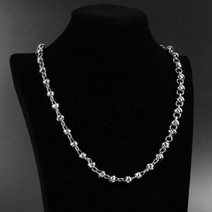 Collar de Acero Inoxidable y Titanio Personalizado al por Mayor, Cadena Tipo Gargantilla, Diseño de Nudos Hecho a Mano, Gran Venta - Product Image 6