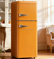 Réfrigérateur compact rétro de style vintage coloré 169L à 2 portes pour appartements studio