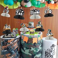 Centros de Mesa de Panal de Abeja para Cumpleaños de Bicicleta de Montaña, Decoraciones de Cumpleaños de Bicicleta BMX para Adolescentes y Adultos, Adornos de Mesa con Temática de Bicicletas de Carreras
