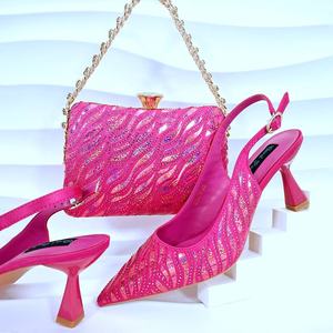 Mode fête italien chaussure sac ensemble dames chaussure avec sac assorti ensemble 2024 chaussures de créateur femmes <span class=keywords><strong>luxe</strong></span> 2024 nigérian fête pompes - Product Image 5