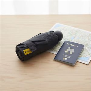 Mini parapluie de poche pliable en 5 sections avec baleines en alliage, logo personnalisé, double usage soleil et pluie, revêtement noir, protection UV - Product Image 4