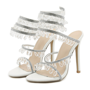 Sandales de Mariage et de Banquet à Talons Aiguilles Fines pour Femmes, Modèle 2026, Nouvelle Collection Luxe, Enrobage Cheville Bijou Strass - Product Image 5