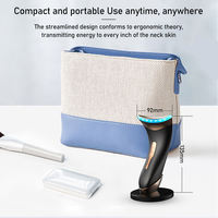 Masseur de cou portable avec chaleur, masseur rechargeable pour le visage et le cou avec vibration haute fréquence et base
