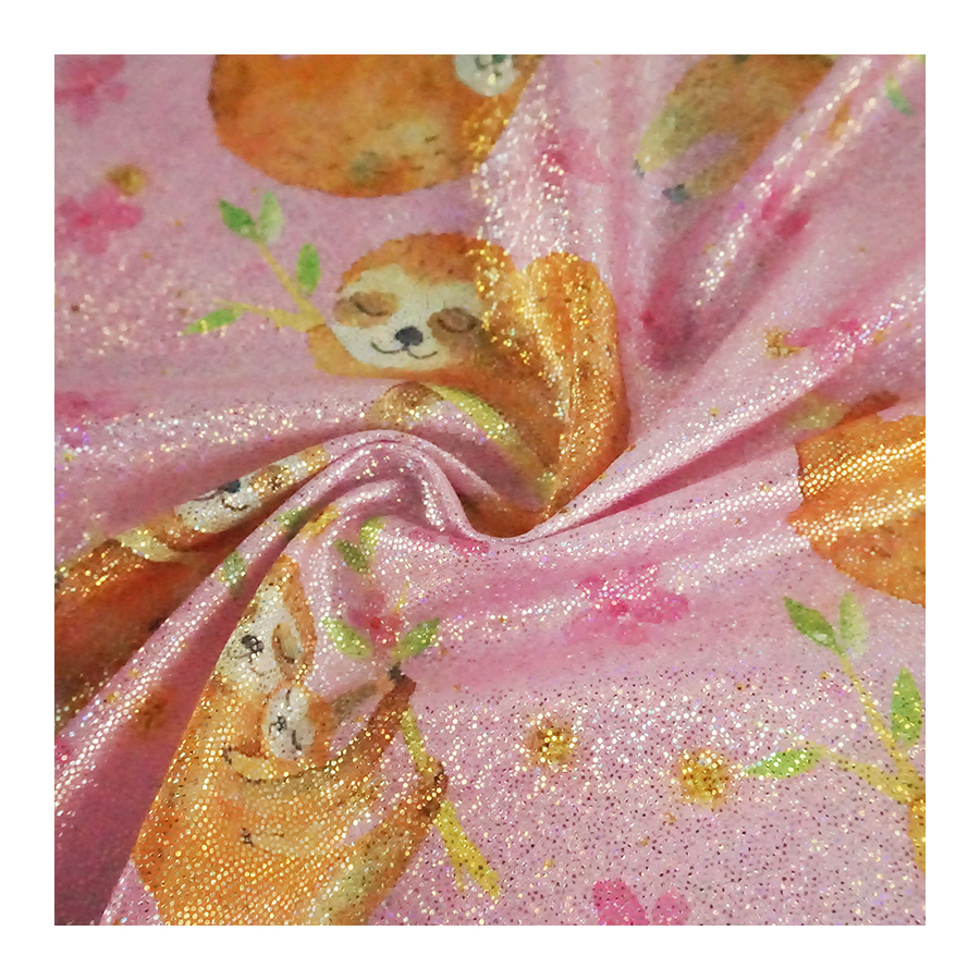 Super Shiny Festival Clothing Polyester Spandex Stretch Custom Laser Printed Foil Printing Hologram Holographic Fabric