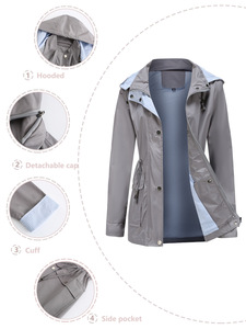 2025 femmes grande taille <span class=keywords><strong>nouveau</strong></span> automne hiver manteau détachable chapeau Trench coupe-vent avec transfrontalier pour les femmes - Product Image 5