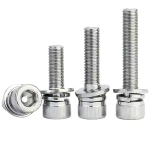 Factory Direct Sales 304 Stainless Steel Hexagon Socket Bolts Cup Head Hexagon Socket Bolt Cylindrical Head Full Thread Bolt