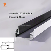 Projecteur de profil LED en aluminium T5 deux-en-un sans rainurage pour décoration de plafond de salon éclairage d'angle lumineux