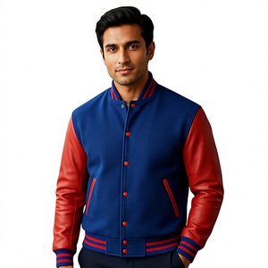 Nouvelle conception, best-seller, veste de baseball varsity pour homme de haute qualité, manches longues, vente en gros, patchwork personnalisé, col montant - Product Image 1